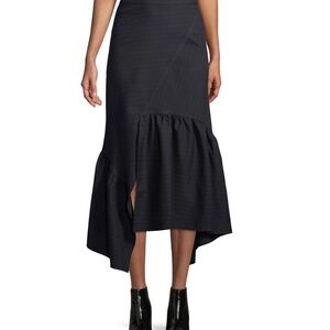 3.1 Phillip Lim navy striped asymmetric midi skirt size 4